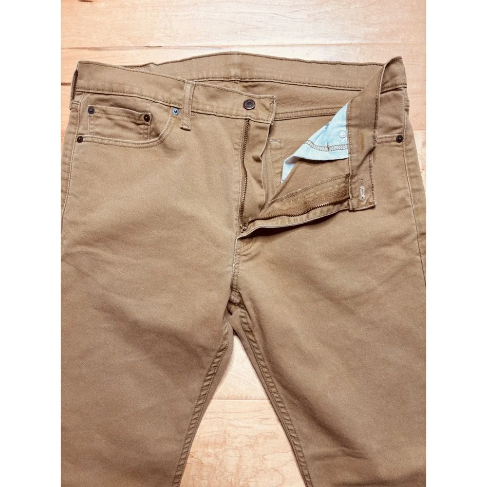 Levi's 513 Slim Straight Jeans Men 36x30 (Tag 36x32) Tan Stretch